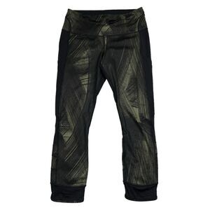 Lululemon Fresh Mesh Run Crop Wind Chill Fatigue Green Size 8